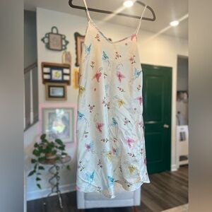 Butterfly Print Slip Dress - Pastel Butterflies on Cream